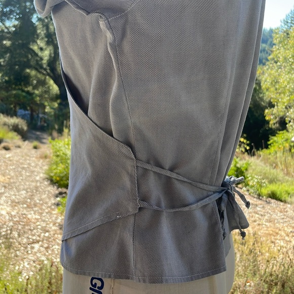 Anne Fontaine Paris true wrap dress shirt, gray with white collar & cuffs Size 3 - Picture 7 of 15